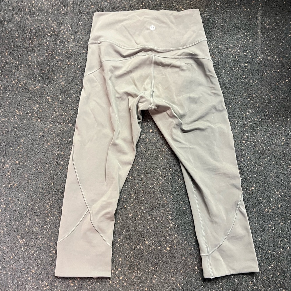 Lululemon In Movement Crop Leggings Gray Sage - size 6